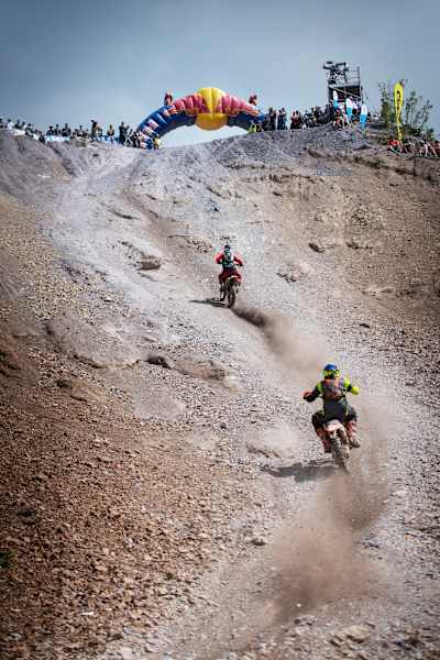 Participants race during the Red Bull Hare Scramble 2019 in Eisenerz, Austria on June 2, 2019.