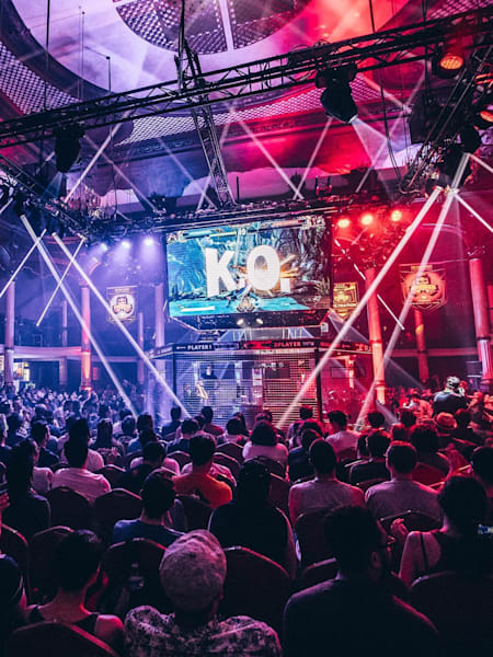 Enthusiastic audience inside the venue at Red Bull Kumite 2017.