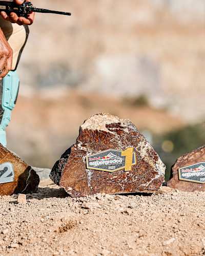 A display of the trophies at Red Bull Erzbergrodeo in Eisenerz, Austria, on June 19, 2022.