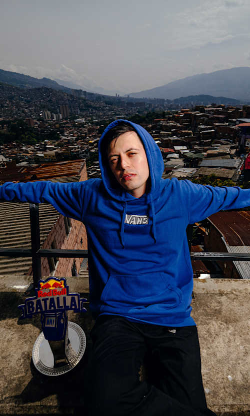 Carpediem, Red Bull Batalla's National Final Champion poses for portrait in Medellin, Colombia on August 23, 2022
