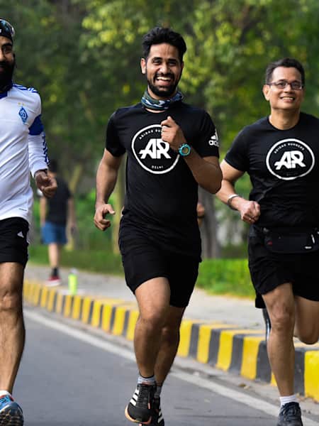 Adidas Runners participate in a running training session in Bengaluru.