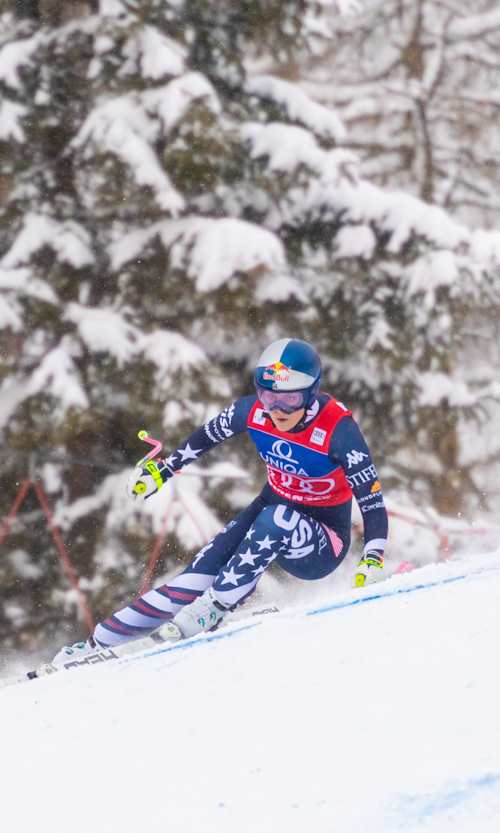 Lindsey Vonn of the USA in action during the women's Downhill at the FIS Ski Alpine World Cup in Zauchensee., Altenmarkt, Austria. 
