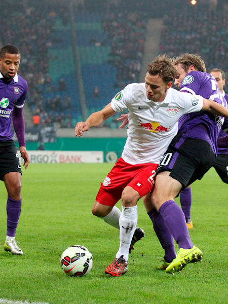 Match between RB Leipzig and FC Erzgebirge Aue in October 2014 