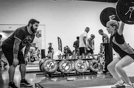 Faye, who owns a lifting gym in the Bay Area, trains with his daughter, Isabella.