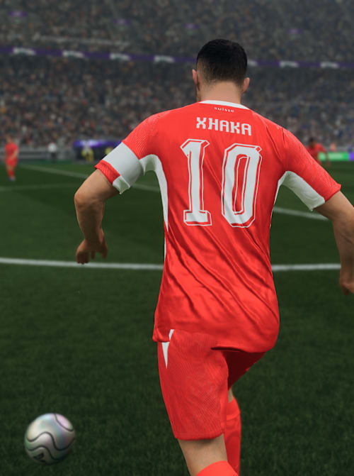 Granit Xhaka führt den Ball in EA FC 26.