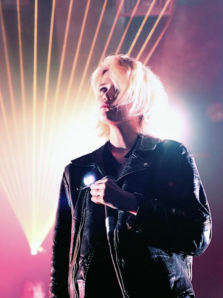 A photo of Sky Ferreira performing on stage at Scala on June 26, 2013, in London, England.