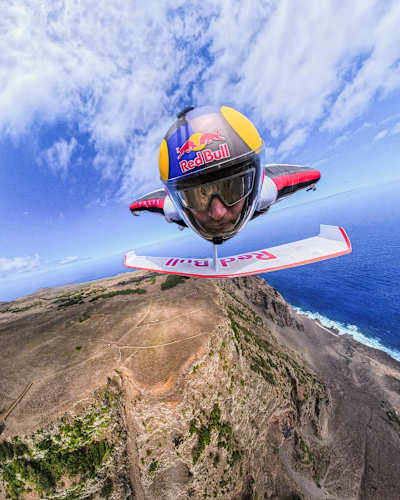 Peter Salzmann seen during the Red Bull Wingsuit Foil Project at El Hierro, Spain on September 2, 2025.