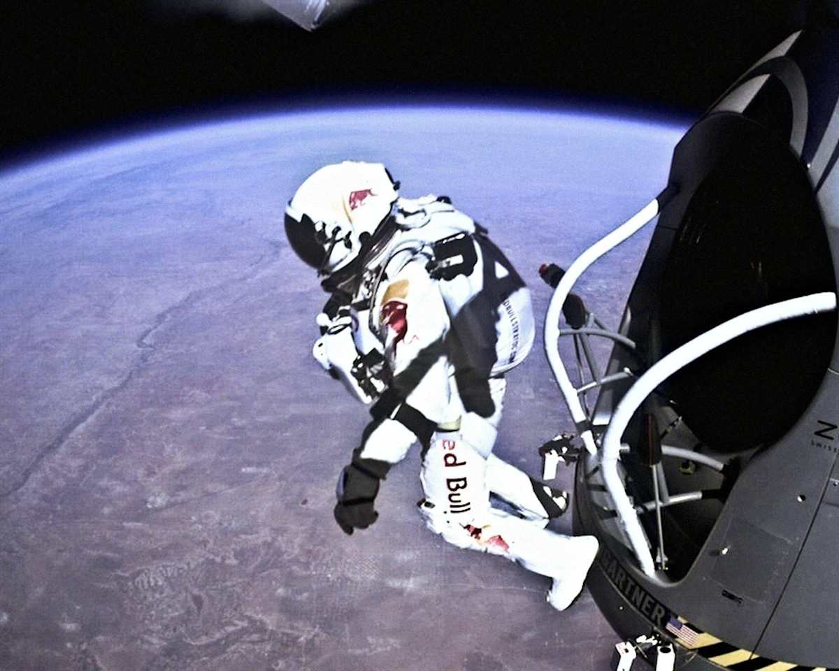 Felix Baumgartner during Red Bull Stratos mission