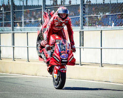 Jack Miller pictured at the British MotoGP at Silverstone on August 7, 2022.