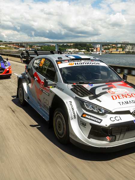 Rally1 cars in Porto, Portugal