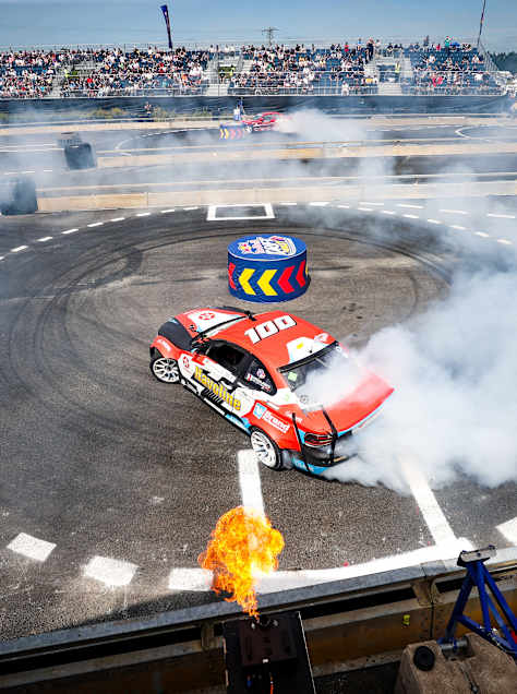 Red Bull Drift Pursuit at Mondello Park, Ireland, 2026 showcases thrilling tyre-smoking action as Calllum Coogan and George Christoforou drift for the crowds in Red Bull’s adrenaline-fuelled weekend