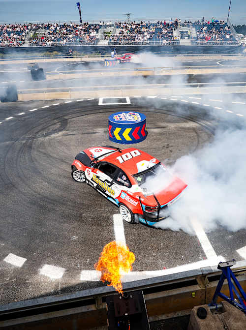 Red Bull Drift Pursuit at Mondello Park, Ireland, 2026 showcases thrilling tyre-smoking action as Calllum Coogan and George Christoforou drift for the crowds in Red Bull’s adrenaline-fuelled weekend