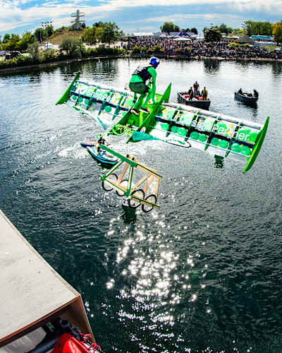 Participants compete at Red Bull Flugtag in Toronto, Ontario, Canada, on September 24, 2022.