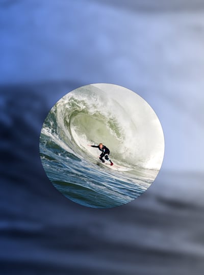 Andrew Cotton surfing at Praia do Norte in Nazaré, Portugal on October 17, 2017