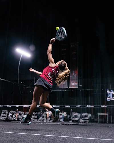 Claudia Jensen Sirvent competes at the Betclic Bordeaux Premier Padel P2 in Bordeaux, France on June 13, 2024