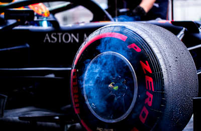 Brakes Smoking As Alex Sports The Soft Tyre