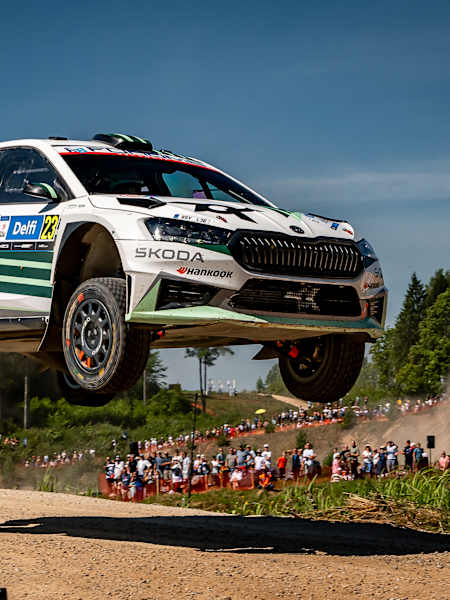 Robert Virves in Saturday action at Delfi Rally Estonia