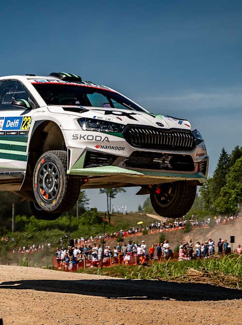 Robert Virves in Saturday action at Delfi Rally Estonia
