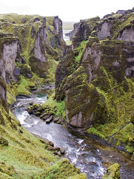 Hoch über dem Fjaora Fluss, Island