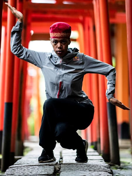 Angyil inside a Japanese garden