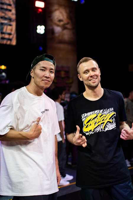 Nori and Killa Kolya pose for a portrait at the Red Bull BC One 2019 World Final in Mumbai, India on November 7, 2019.