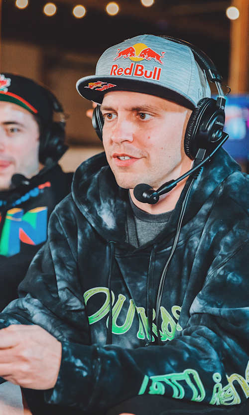 Mitchflowerpower (l) and GrandPooBear (r) perform during Grandpoobear’s Speedrun Sessions in San Jose CA, USA on March 10, 2022