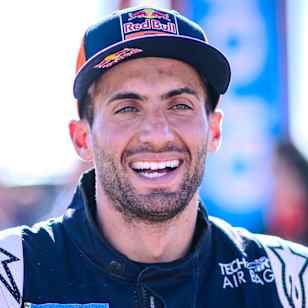 Kevin Benavides (ARG) of Red Bull KTM Factory Team is seen at the finish line of Rally Dakar 2024 in Yambu, Saudi Arabia on January 19, 2024.