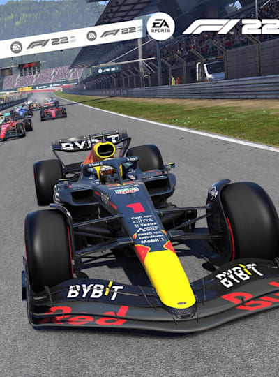 Screenshot from F1 22 shows Max Verstappen on pole position at the Red Bull Ring.