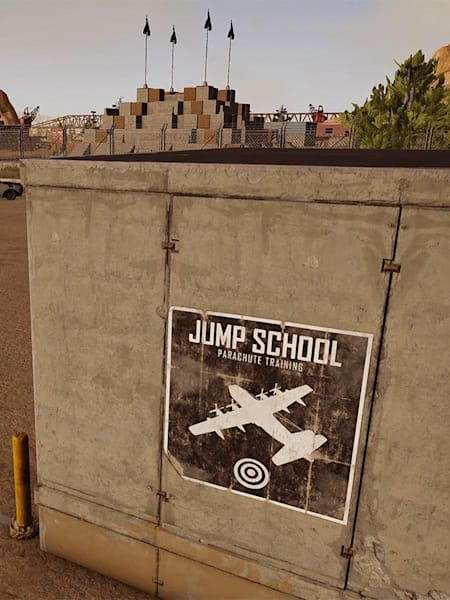 A screenshot of the parachute area in training mode.