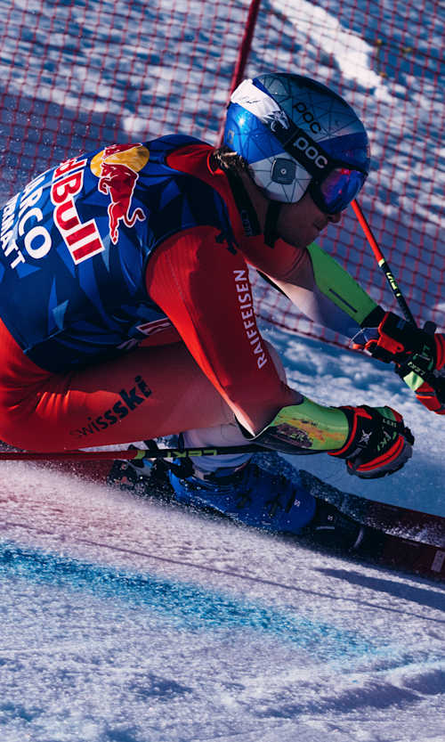 Marco Odermatt performs at the trainings camp in Zermatt, Switzerland on August 14, 2025.