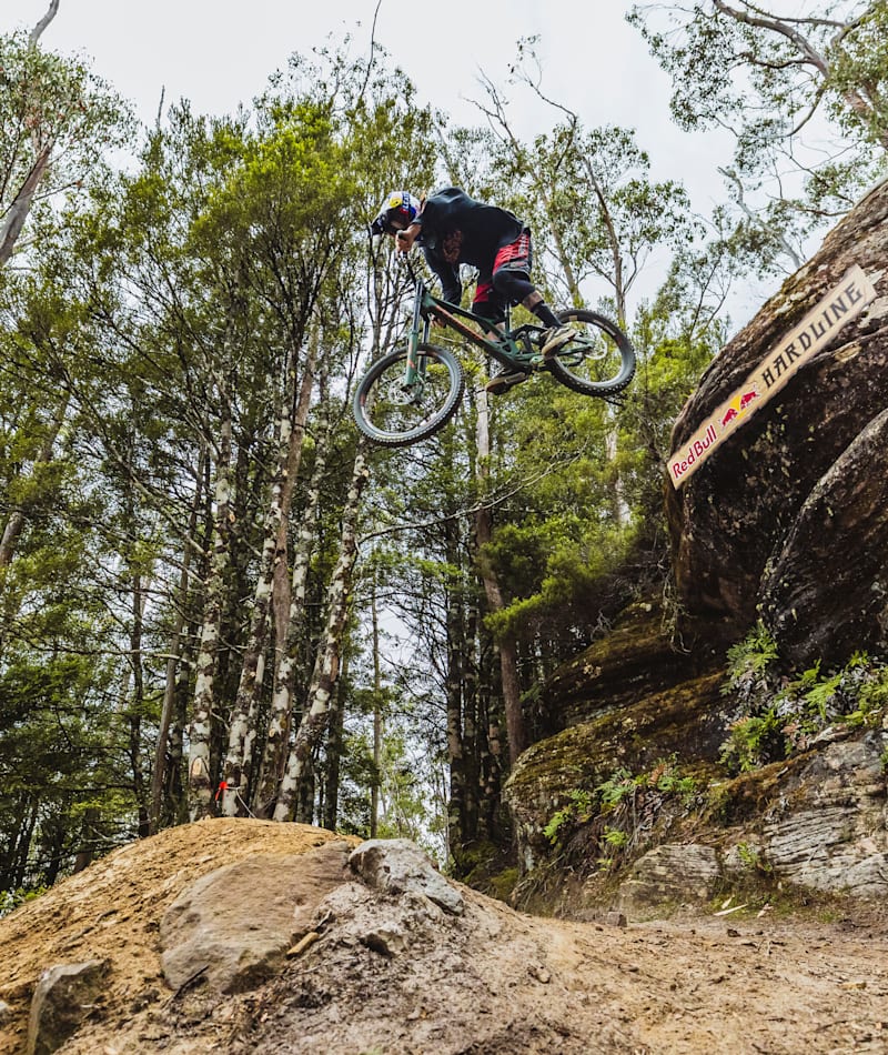 Mountain biking in the rain top