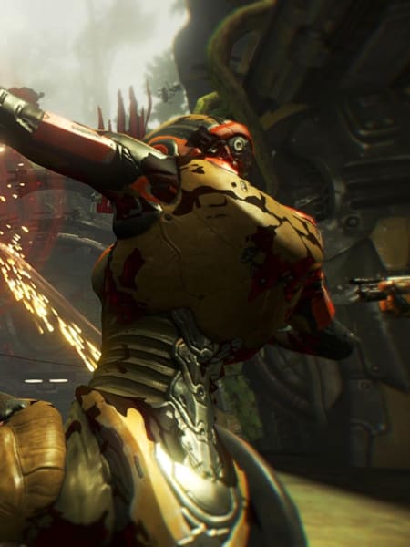 A promotional screenshot of Warframe
