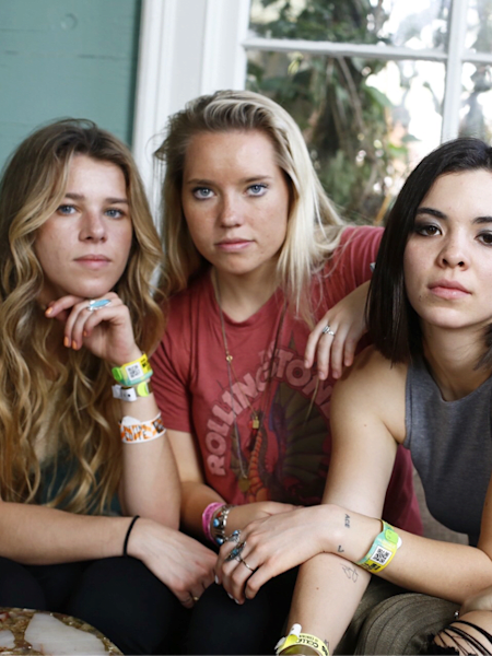 The Aces, a rock group from Utah, pose for a portrait at SXSW 2017 on March 14, 2017 in Austin, Texas.