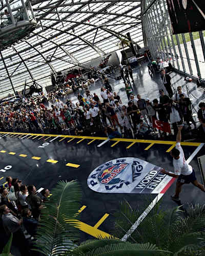 Competitor performs during Red Bull Paper Wings World Final in Austria, 2012.