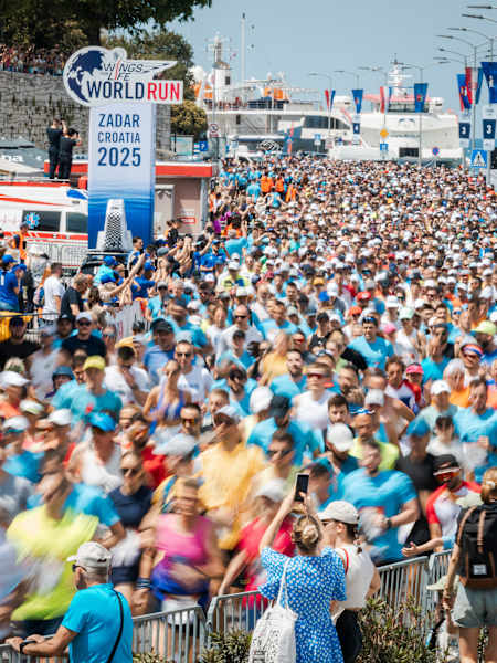 Thousands of runners surge through Zadar, Croatia for the Wings for Life World Run Flagship Run on 5 May 2025, celebrating Red Bull’s spirit of adventure and global unity