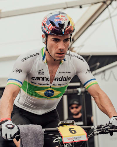 Henrique Avancini warming up during the UCI XCO World Cup in Nove Mesto na Morave, Czech Republic on May 26th, 2019