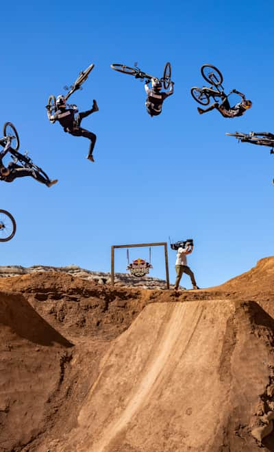 Brandon Semenuk competes at Red Bull Rampage in Virgin, Utah, USA on October 15, 2021.