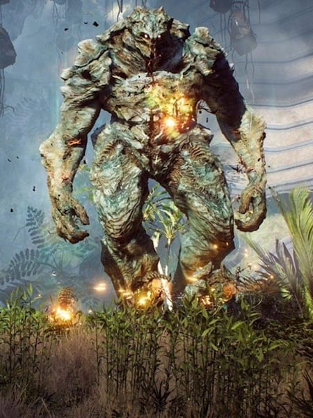 A promo image from the video game Anthem, developed by Bioware.