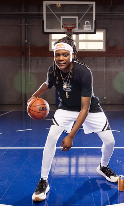 Milaysia Fulwiley poses for a portrait in Los Angeles, California, USA on May 7, 2024.