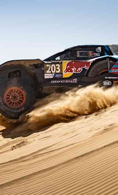 Carlos Sainz and Lucas Cruz are seen on Stage 3 of the Rally Du Maroc 2024 in Mengoub, Morocco on October 9, 2024.
