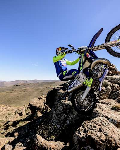 Wade Young is seen during filming of Giving It Gears at Sani Pass, South Africa, on April 18, 2023.