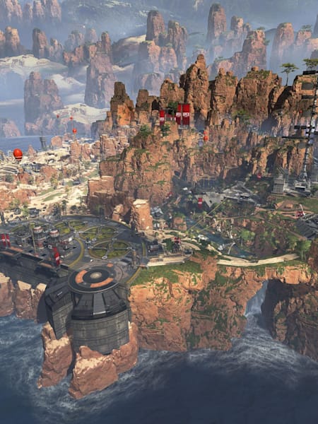 A screenshot of the map in the video game Apex Legends.