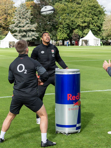Randall, Watson and Marler at an England training camp in July 2021