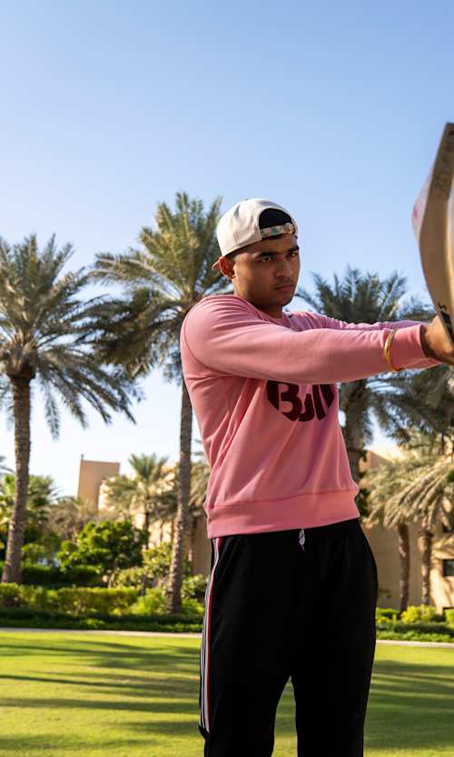 Riyan Parag poses for a portrait during the IPL 2020 at One and Only Royal Mirage in Dubai, UAE on October 28, 2020   