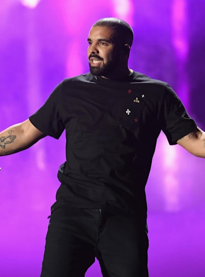 Drake performing a concert at the iHeart Festival in 2016