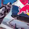 Jon DeVore skydives from the Red Bull helicopter