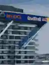 Gary Hunt of France dives from the 27.5m platform during the first competition day of the first stop of the Red Bull Cliff Diving World Series in Boston, USA on June 2, 2023