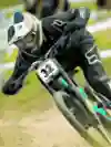 Finn Isles flat out at the UCI MTB DH World Cup.