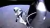 Felix Baumgartner jumps from the Red Bull Stratos pod.