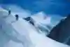 David Lama and his partner climb up to Col de la Patienca for an attempt to climb Cerro Torre in Patagonia, Argentina.